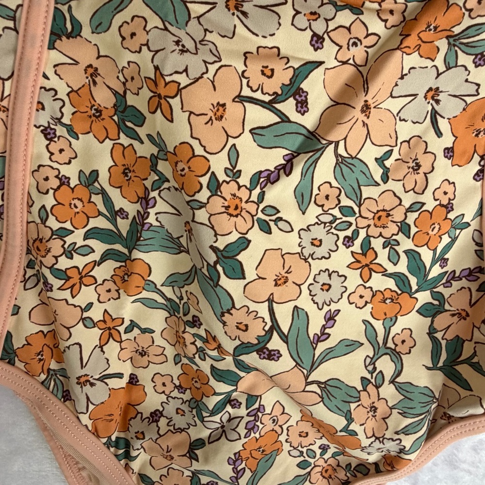 CupShe NEW Women's Floral Apricot One Piece With Front Criss Cross Detail - Picture 6 of 14